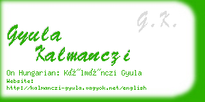 gyula kalmanczi business card